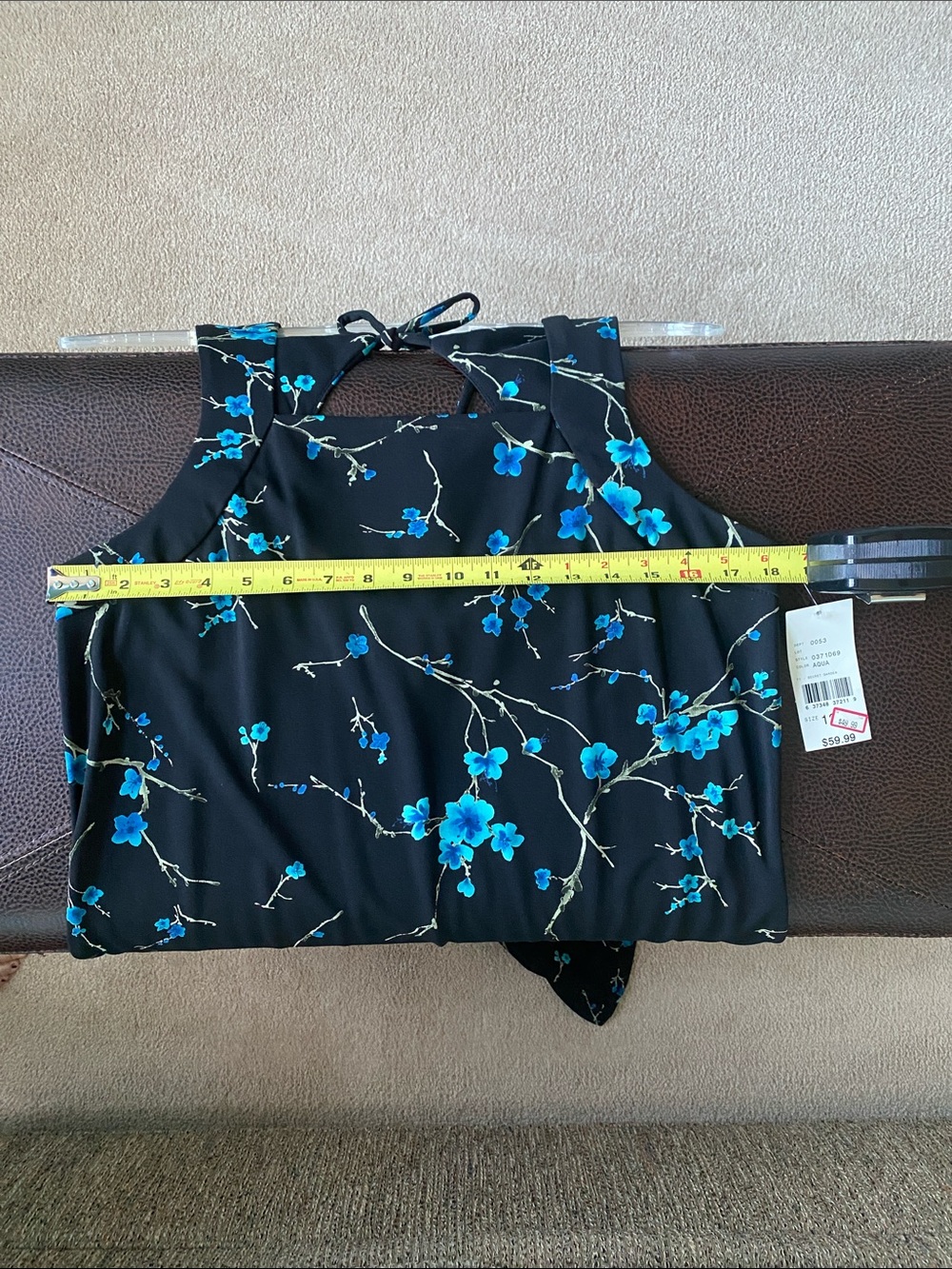 AGB Black Maxi Dress with Blue Floral Print - Picture 10 of 14